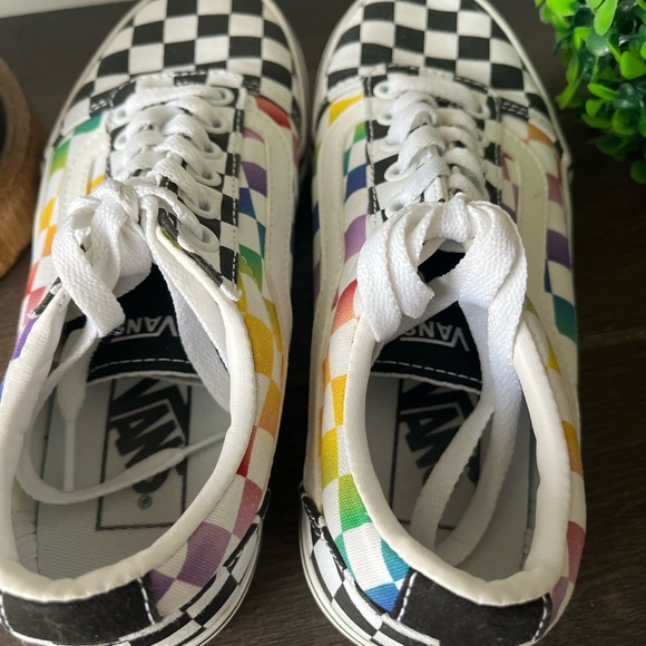 Vans Old Skool Rainbow Black White Checkerboard Checkered Shoes Size 6 - Picture 14 of 14